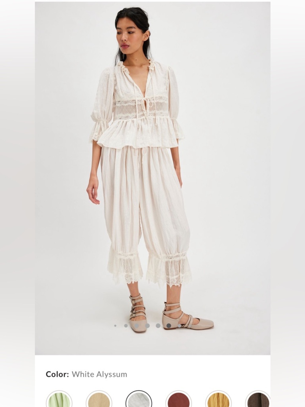 Free People Intimately Forever Young Lace Bloomers in White Alyssium - Picture 2 of 13
